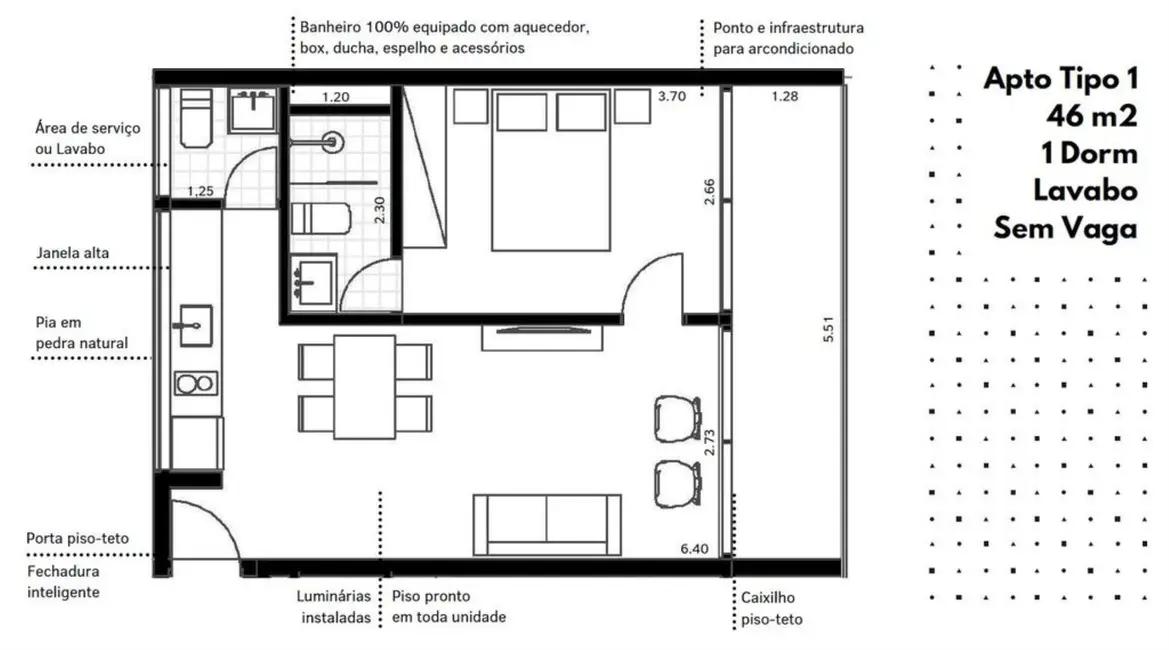 Apartamento com 1 quarto à venda, 46m2 em Brooklin Novo, São Paulo - SP - imagem 7 Foto 7 de Apartamento com 1 quarto à venda, 46m2 em Brooklin Novo, São Paulo - SP