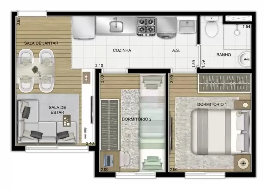 Foto 8 de Apartamento com 2 quartos à venda, 35m2 em Jardim Pedra Branca, São Paulo - SP