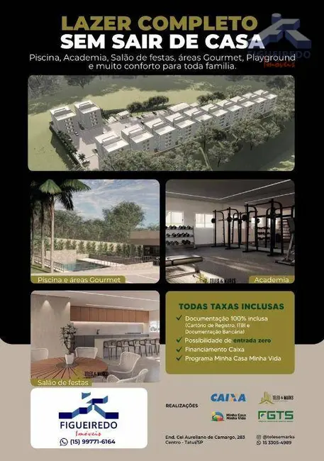 Foto 2 de Apartamento com 2 quartos à venda, 48m2 em Loteamento Modena, Tatui - SP