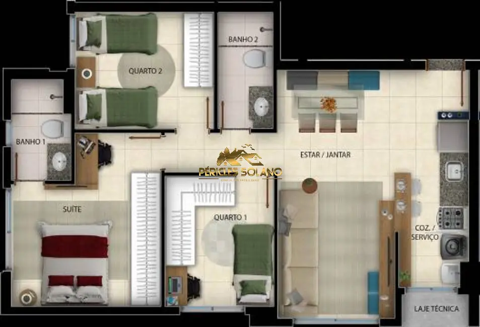 Foto 7 de Apartamento com 3 quartos à venda, 73m2 em Parque Amazônia, Goiania - GO