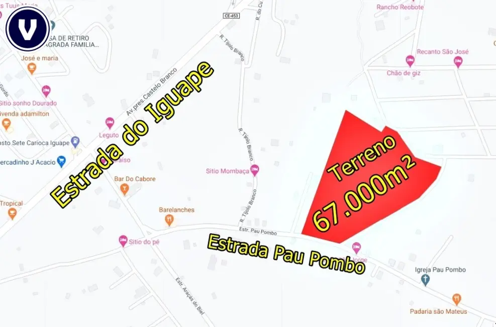 Foto 1 de Terreno / Lote à venda, 76000m2 em Aquiraz - CE