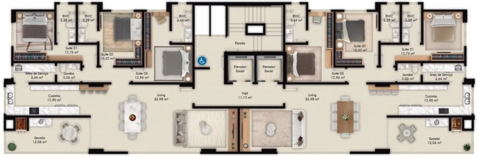 Foto 9 de Apartamento com 3 quartos à venda, 135m2 em Itapema - SC
