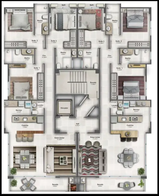 Foto 6 de Apartamento com 3 quartos à venda, 132m2 em Itapema - SC