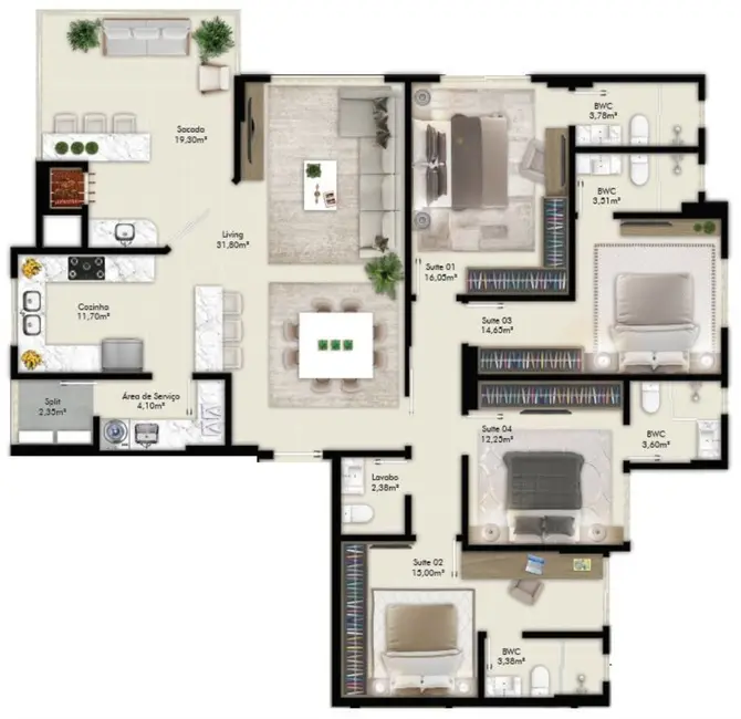 Foto 7 de Apartamento com 4 quartos à venda, 168m2 em Itapema - SC