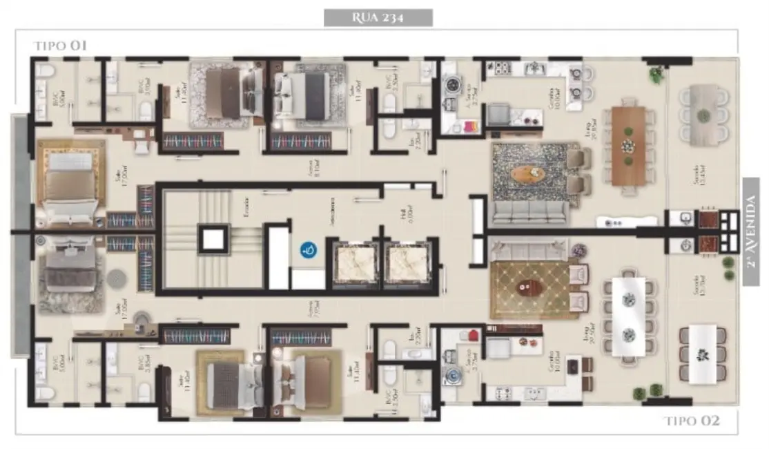 Foto 8 de Apartamento com 3 quartos à venda, 242m2 em Meia Praia, Itapema - SC