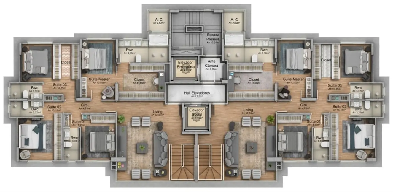 Foto 5 de Apartamento com 4 quartos à venda, 296m2 em Pioneiros, Balneario Camboriu - SC