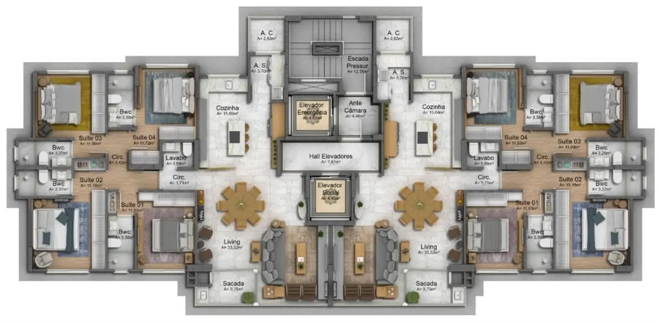 Foto 4 de Apartamento com 4 quartos à venda, 296m2 em Pioneiros, Balneario Camboriu - SC