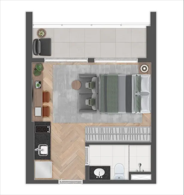Loft / Flat com 1 quarto à venda, 27m2 em Brooklin Novo, São Paulo - SP - imagem 6 Foto 6 de Loft / Flat com 1 quarto à venda, 27m2 em Brooklin Novo, São Paulo - SP