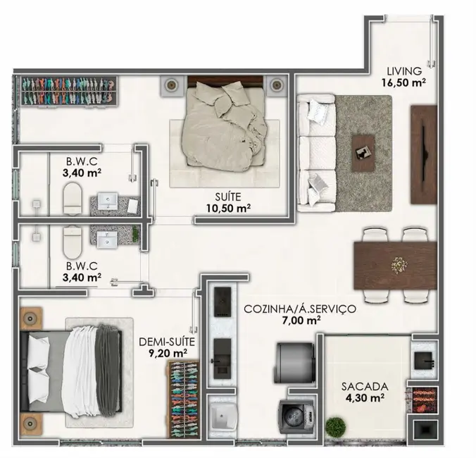 Foto 9 de Apartamento com 2 quartos à venda, 61m2 em Itapema - SC