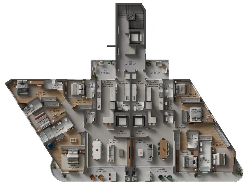 Foto 5 de Apartamento com 4 quartos à venda, 200m2 em Fazenda, Itajai - SC