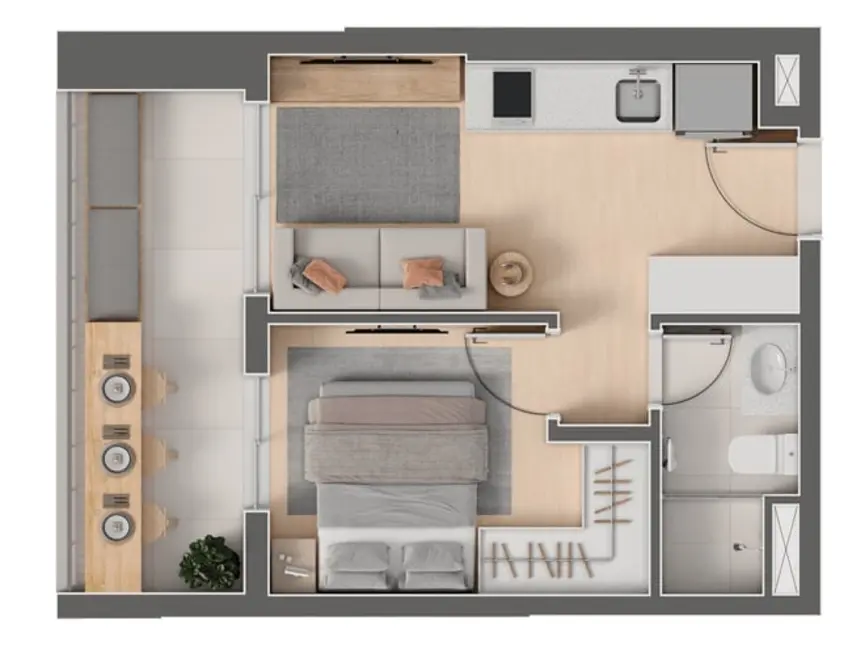 Foto 5 de Apartamento com 1 quarto à venda, 34m2 em Mirandópolis, São Paulo - SP
