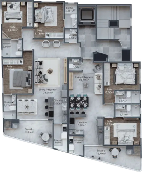 Foto 9 de Apartamento com 3 quartos à venda, 109m2 em Porto Belo - SC