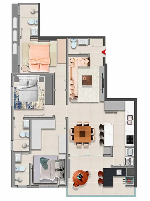 Foto 9 de Apartamento com 3 quartos à venda, 124m2 em Porto Belo - SC