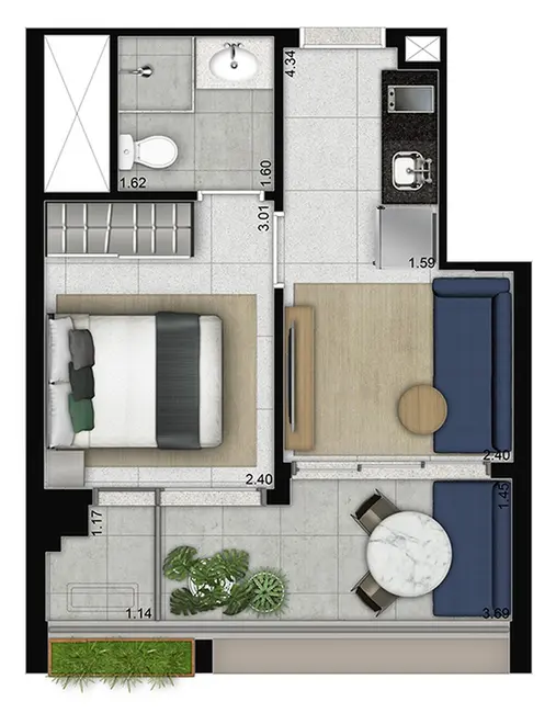 Apartamento com 1 quarto à venda, 24m2 em Sumarezinho, São Paulo - SP - imagem 4 Foto 4 de Apartamento com 1 quarto à venda, 24m2 em Sumarezinho, São Paulo - SP