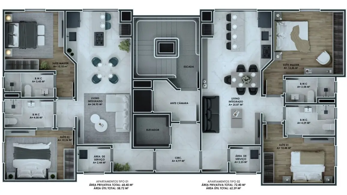 Foto 7 de Apartamento com 2 quartos à venda, 68m2 em Meia Praia, Itapema - SC