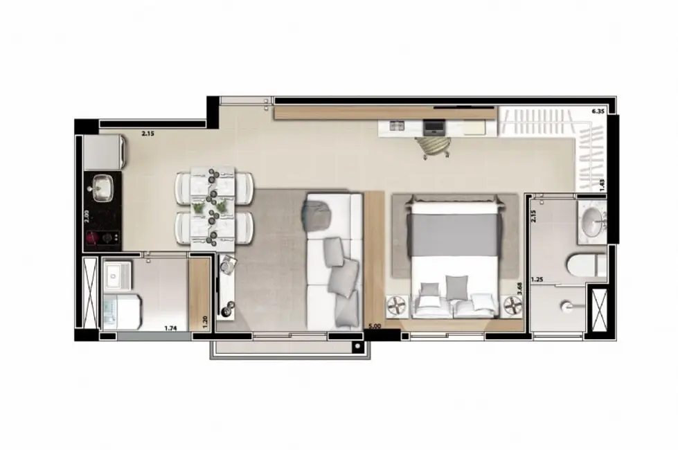 Apartamento com 1 quarto à venda, 35m2 em Aclimação, São Paulo - SP - imagem 8 Foto 8 de Apartamento com 1 quarto à venda, 35m2 em Aclimação, São Paulo - SP