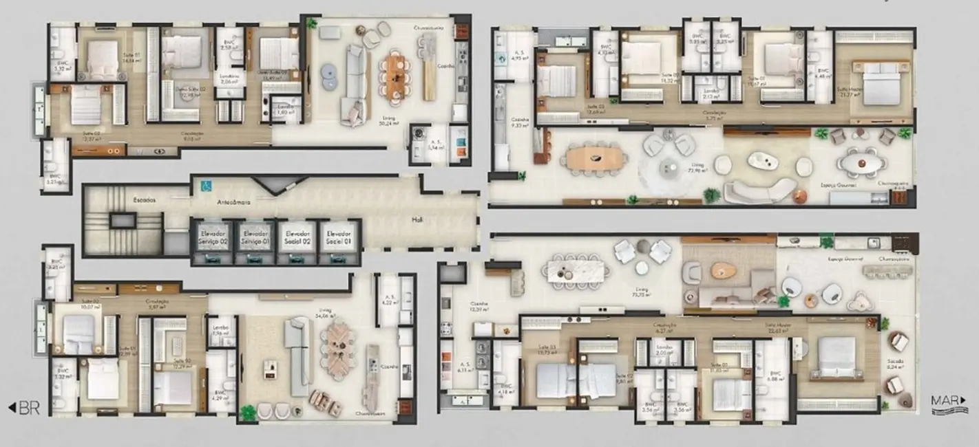 Foto 4 de Apartamento com 3 quartos à venda, 130m2 em Itapema - SC