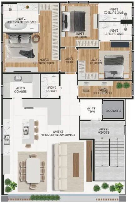 Foto 8 de Apartamento com 3 quartos à venda, 247m2 em Itajai - SC