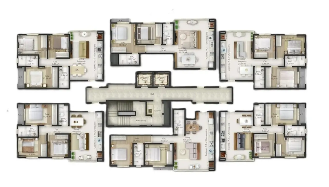 Foto 4 de Apartamento com 2 quartos à venda, 70m2 em Itapema - SC