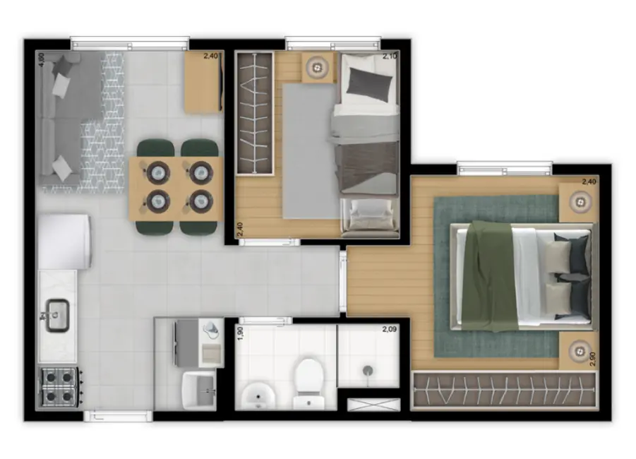 Foto 6 de Apartamento com 2 quartos à venda, 32m2 em Jardim Ubirajara (Zona Sul), São Paulo - SP