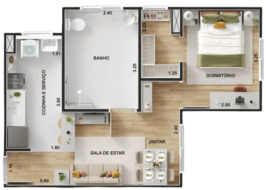 Apartamento com 1 quarto à venda, 34m2 em Jardim Campos Elíseos, Campinas - SP - imagem 8 Foto 8 de Apartamento com 1 quarto à venda, 34m2 em Jardim Campos Elíseos, Campinas - SP