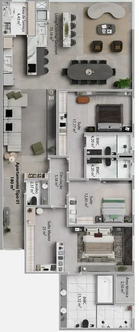 Foto 3 de Apartamento com 3 quartos à venda, 170m2 em Porto Belo - SC