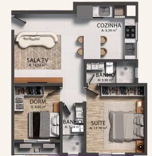 Foto 7 de Apartamento com 2 quartos à venda, 61m2 em Itapema - SC