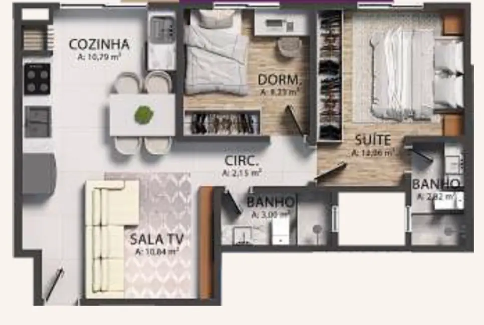 Foto 3 de Apartamento com 2 quartos à venda, 61m2 em Itapema - SC