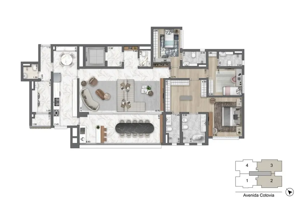 Foto 2 de Apartamento com 3 quartos à venda, 213m2 em Moema, São Paulo - SP