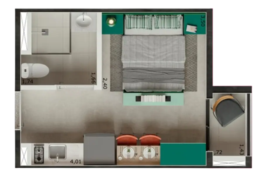 Foto 5 de Apartamento com 1 quarto à venda, 18m2 em São Paulo - SP