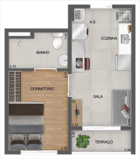 Foto 8 de Apartamento com 1 quarto à venda, 27m2 em Saúde, São Paulo - SP