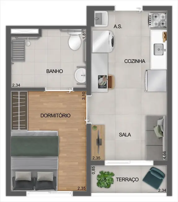 Foto 9 de Apartamento com 1 quarto à venda, 27m2 em Saúde, São Paulo - SP