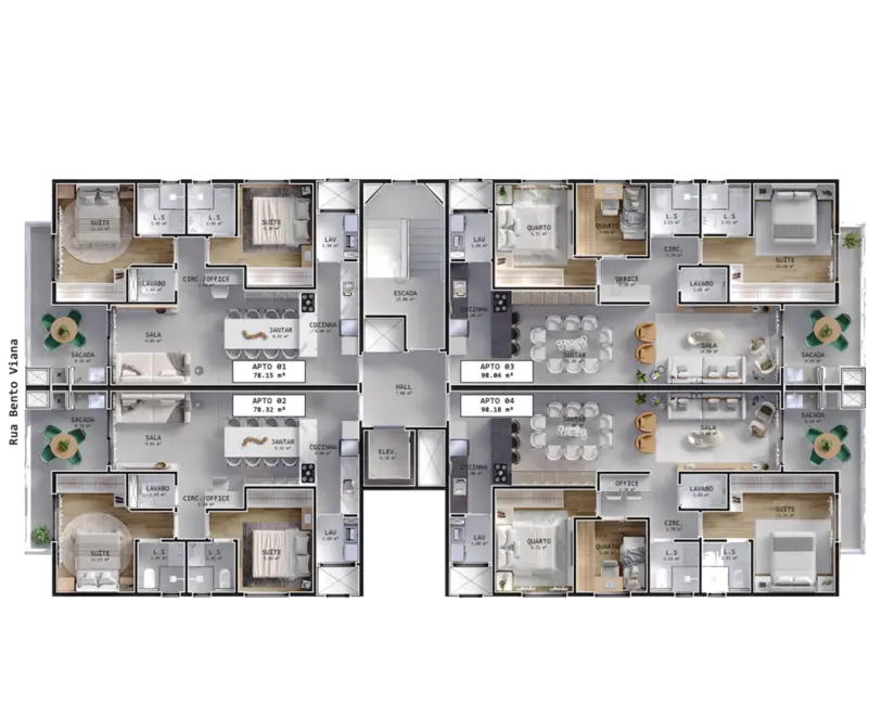 Foto 21 de Apartamento com 3 quartos à venda, 98m2 em Água Verde, Curitiba - PR
