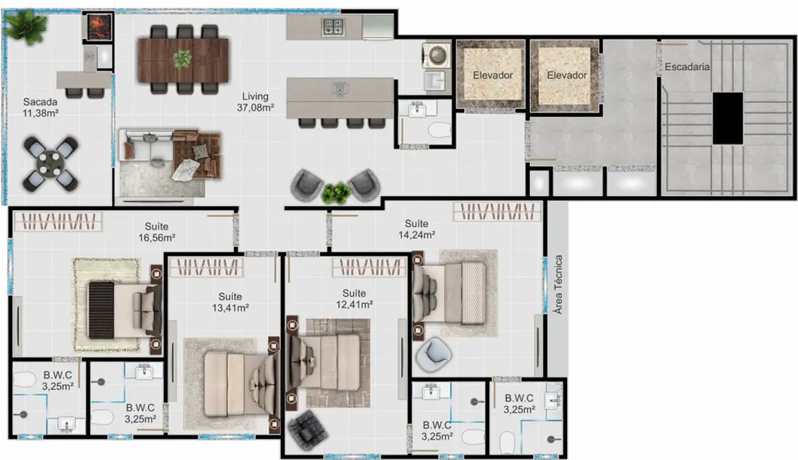 Foto 2 de Apartamento com 4 quartos à venda, 150m2 em Meia Praia, Itapema - SC