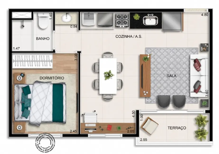 Apartamento com 2 quartos à venda, 48m2 em Jabaquara, São Paulo - SP - imagem 9 Foto 9 de Apartamento com 2 quartos à venda, 48m2 em Jabaquara, São Paulo - SP