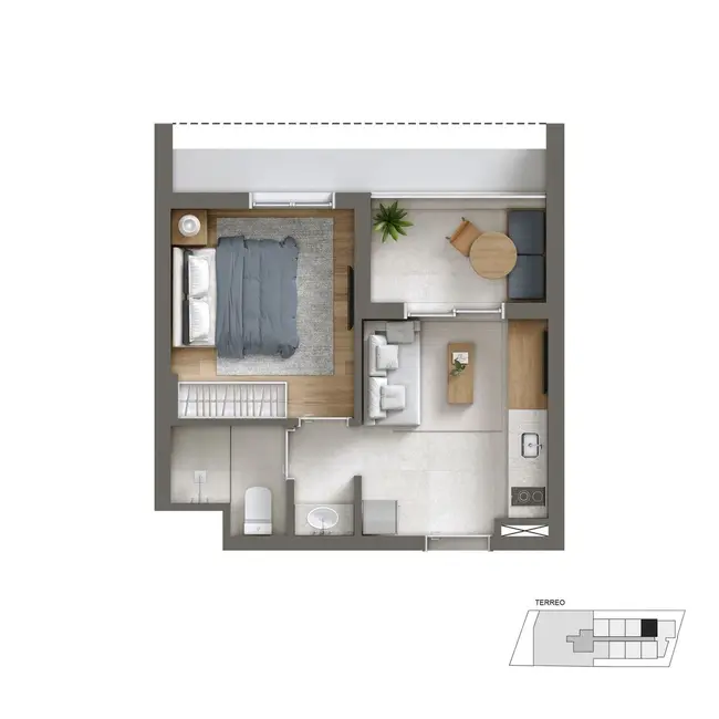 Apartamento com 1 quarto à venda, 46m2 em Vila Mariana, São Paulo - SP - imagem 5 Foto 5 de Apartamento com 1 quarto à venda, 46m2 em Vila Mariana, São Paulo - SP