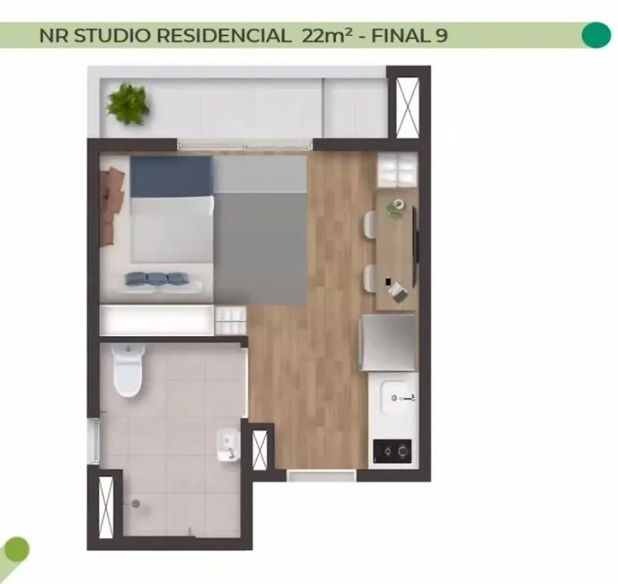 Apartamento com 1 quarto à venda, 32m2 em Bela Vista, São Paulo - SP - imagem 6 Foto 6 de Apartamento com 1 quarto à venda, 32m2 em Bela Vista, São Paulo - SP