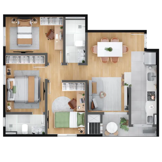 Foto 26 de Apartamento com 3 quartos à venda, 64m2 em Hauer, Curitiba - PR
