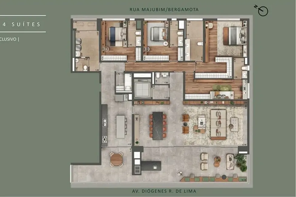 Foto 3 de Apartamento com 4 quartos à venda, 321m2 em Alto de Pinheiros, São Paulo - SP