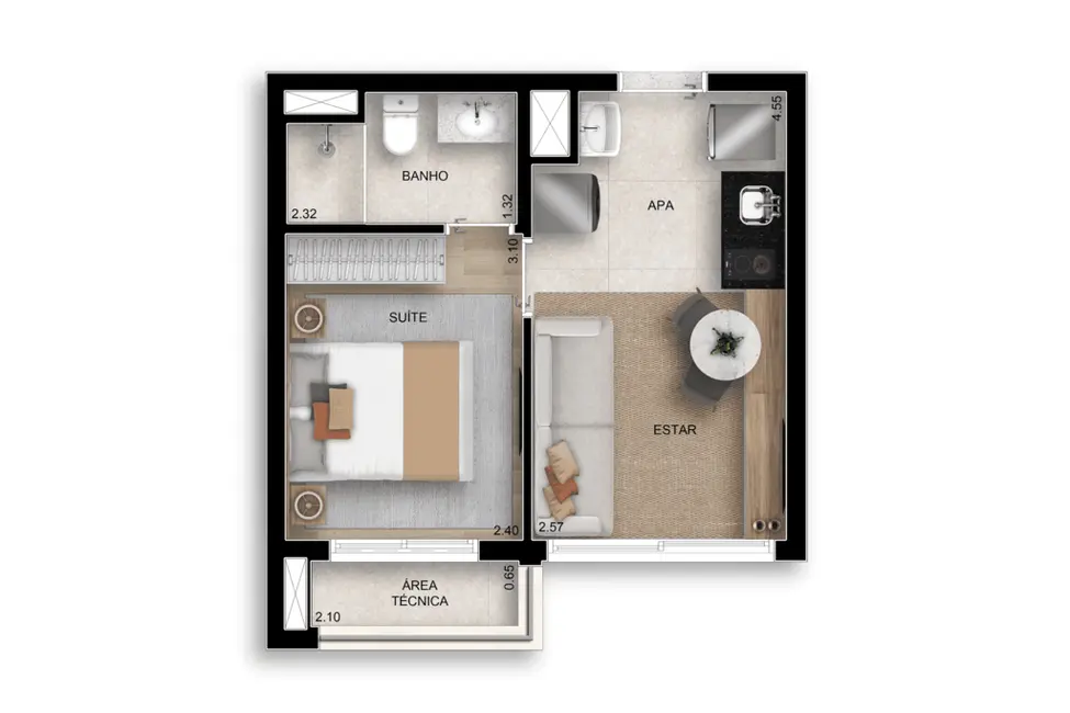 Apartamento com 2 quartos à venda, 41m2 em São Paulo - SP - imagem 8 Foto 8 de Apartamento com 2 quartos à venda, 41m2 em São Paulo - SP