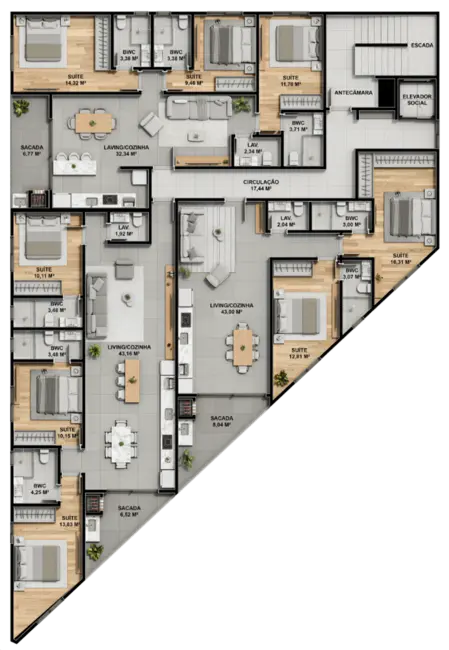 Foto 7 de Apartamento com 2 quartos à venda, 89m2 em Bombinhas - SC