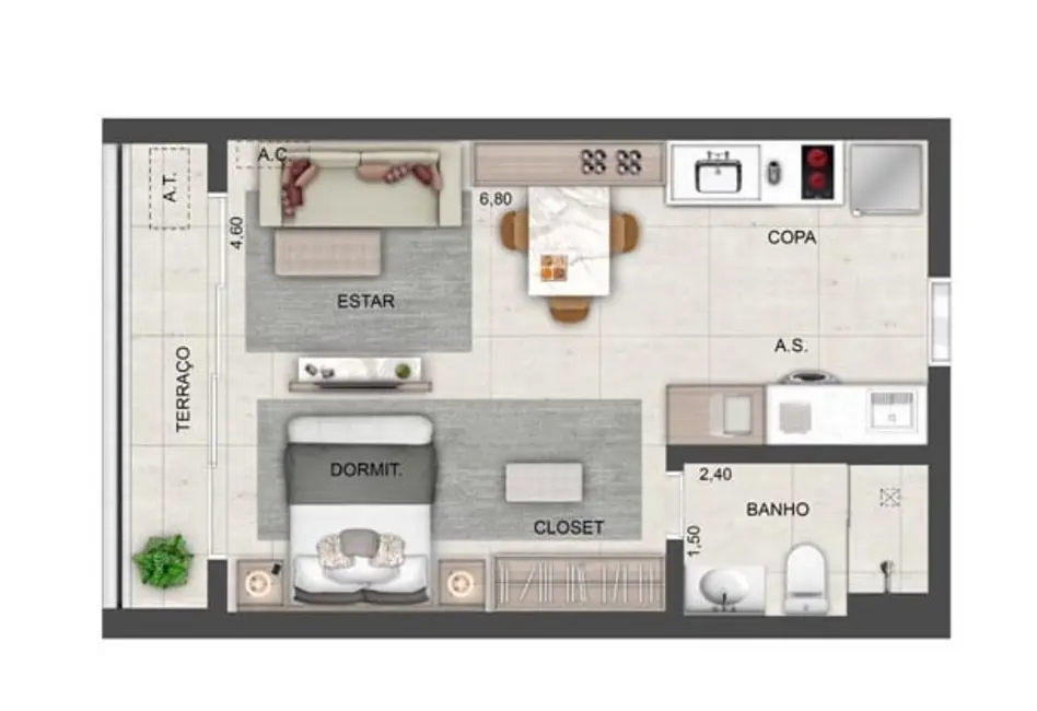 Foto 6 de Apartamento com 1 quarto à venda, 36m2 em Brooklin Paulista, São Paulo - SP