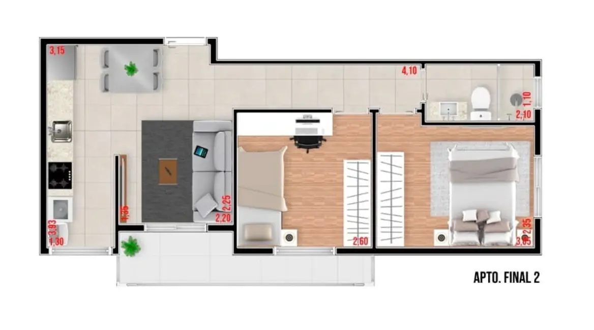 Apartamento com 2 quartos à venda, 46m2 em Vila Granada, São Paulo - SP - imagem 6 Foto 6 de Apartamento com 2 quartos à venda, 46m2 em Vila Granada, São Paulo - SP