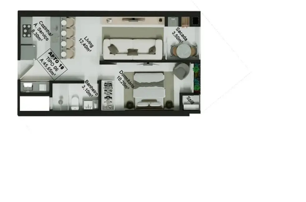 Foto 3 de Apartamento com 1 quarto à venda, 43m2 em Centro, Itapema - SC