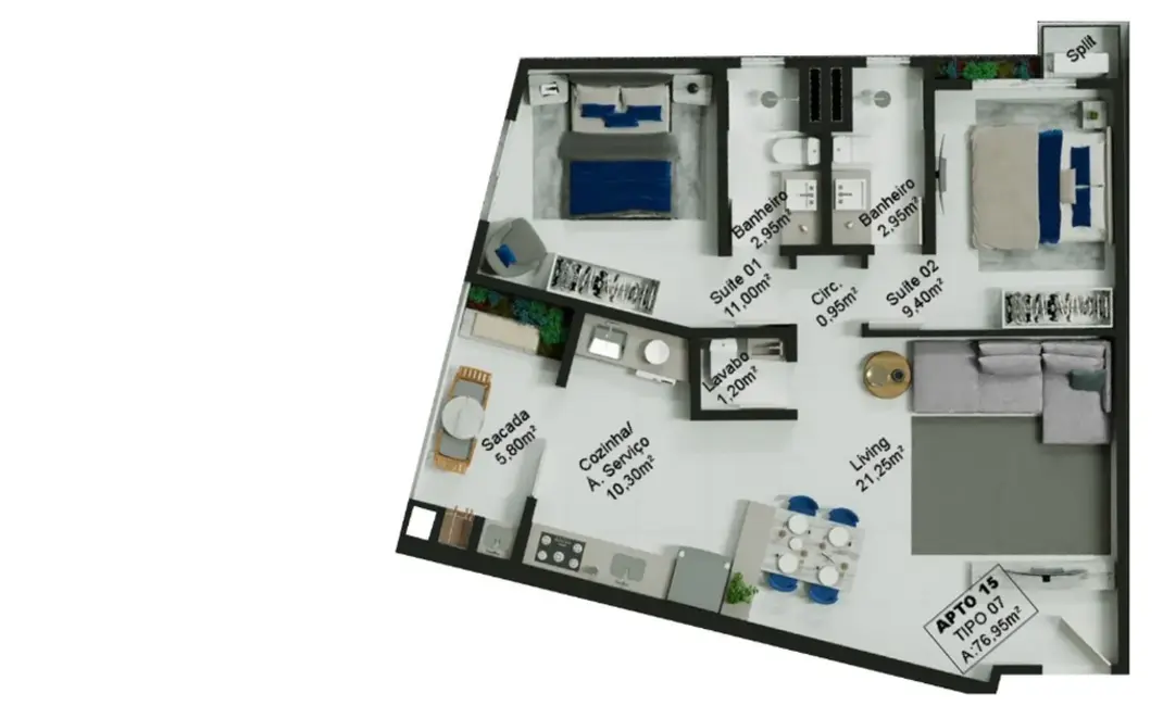 Foto 9 de Apartamento com 1 quarto à venda, 43m2 em Centro, Itapema - SC