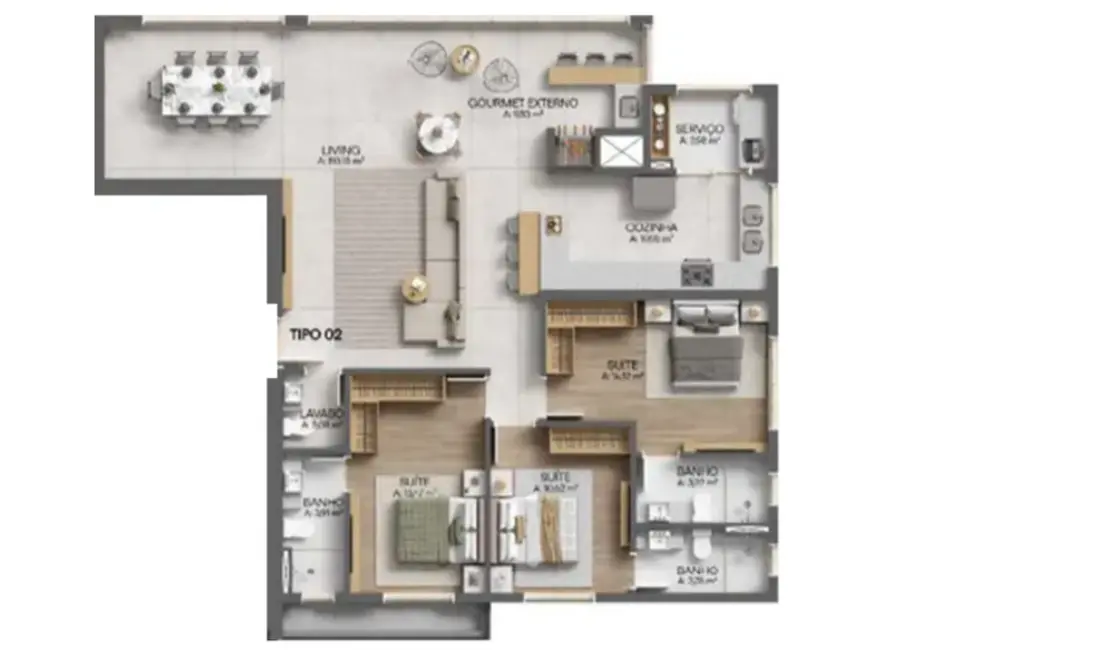 Foto 4 de Apartamento com 3 quartos à venda, 142m2 em Meia Praia, Itapema - SC