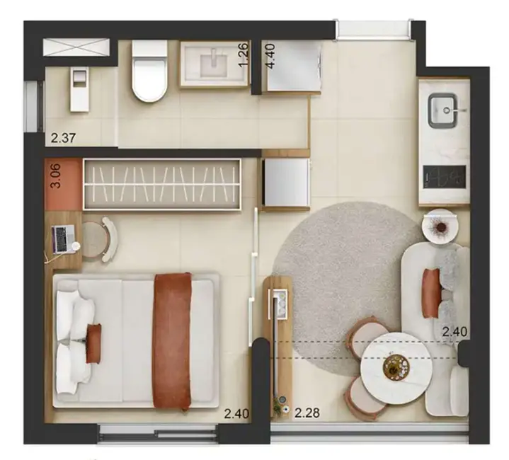 Apartamento com 1 quarto à venda, 25m2 em Pinheiros, São Paulo - SP - imagem 7 Foto 7 de Apartamento com 1 quarto à venda, 25m2 em Pinheiros, São Paulo - SP