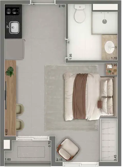 Apartamento com 1 quarto à venda, 31m2 em Vila Mariana, São Paulo - SP - imagem 8 Foto 8 de Apartamento com 1 quarto à venda, 31m2 em Vila Mariana, São Paulo - SP