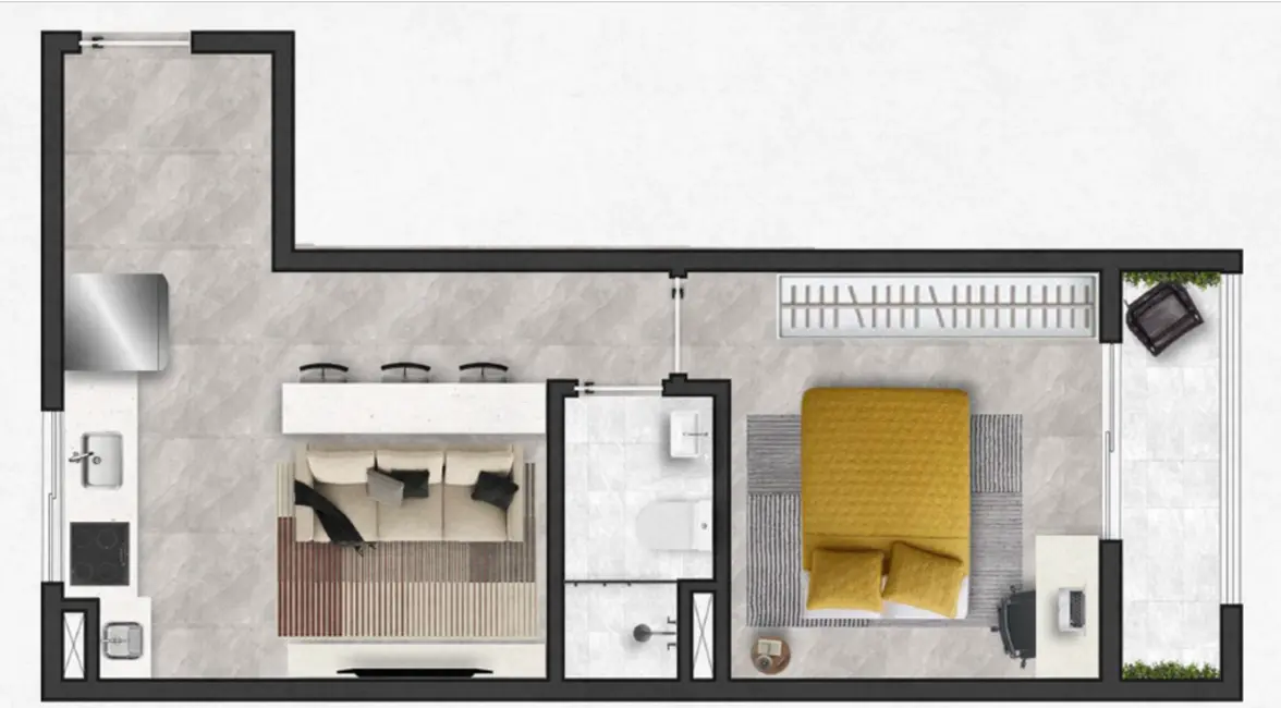 Apartamento com 2 quartos à venda, 37m2 em Bela Vista, São Paulo - SP - imagem 5 Foto 5 de Apartamento com 2 quartos à venda, 37m2 em Bela Vista, São Paulo - SP