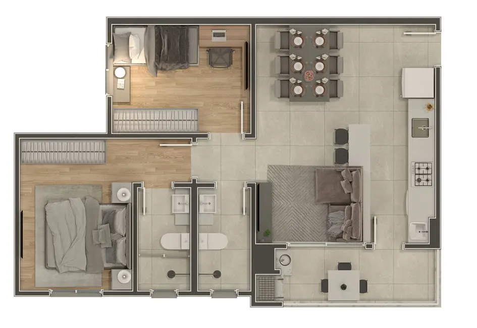 Apartamento com 2 quartos à venda, 59m2 em Cordeiros, Itajai - SC - imagem 8 Foto 8 de Apartamento com 2 quartos à venda, 59m2 em Cordeiros, Itajai - SC